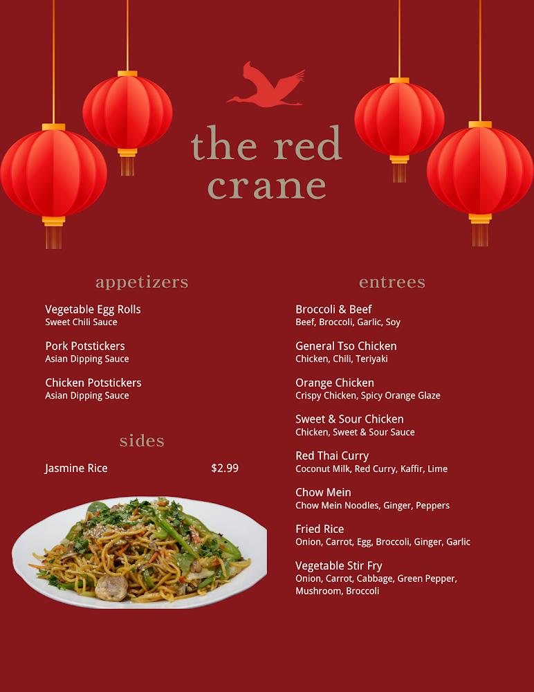 The Red Crane Menu image 1